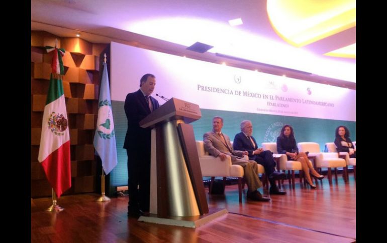 Meade, en el panel ''Importancia de la presidencia de México en el Parlamento Latinoamericano'' (Parlatino). TWITTER / @SRE_mx