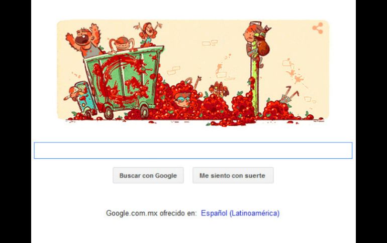 En su página principal, el buscador muestra un camión cargado de tomates y a los valientes 'guerreros'. ESPECIAL / google.com