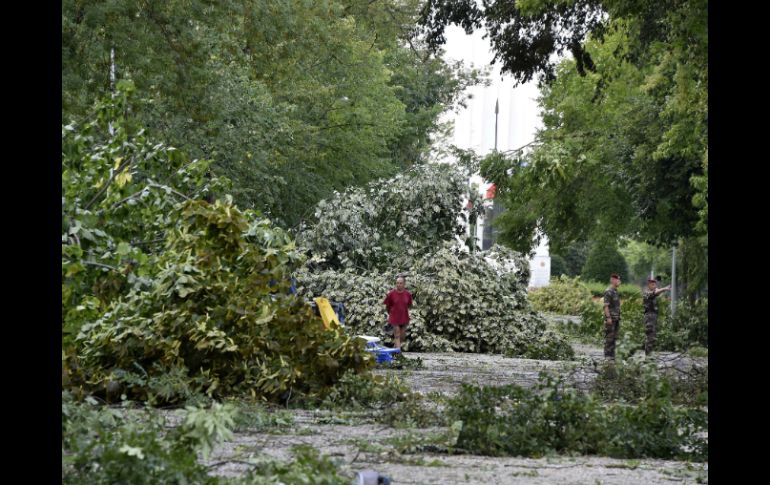 Las tormentas arrancaron centenares de árboles, destruyeron techos e inundaron viviendas. AFP / P. Pavani