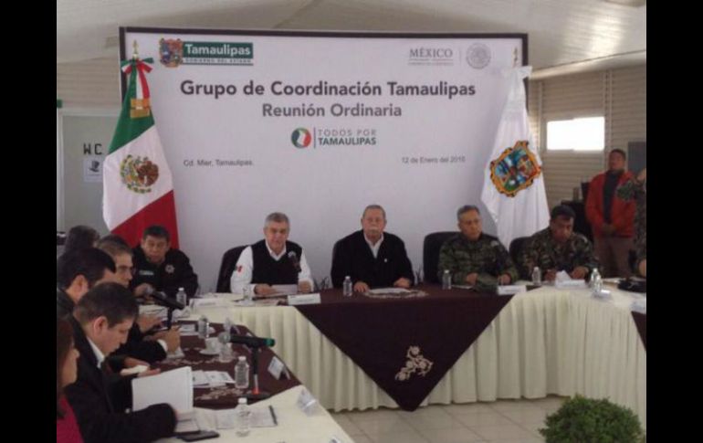Egidio Torre Cantú, gobernador del estado, presentó a Jesús Martínez y Martínez como nuevo Secretario de Seguridad Pública del Estado. TWITTER / @GobTam