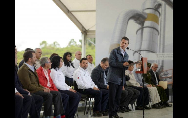 El Mandatario inauguró la Fase 1 de la Central Geotermoeléctrica Azufres III, en el municipio de Zinapécuaro, Michoacán. ESPECIAL / Presidencia de la República