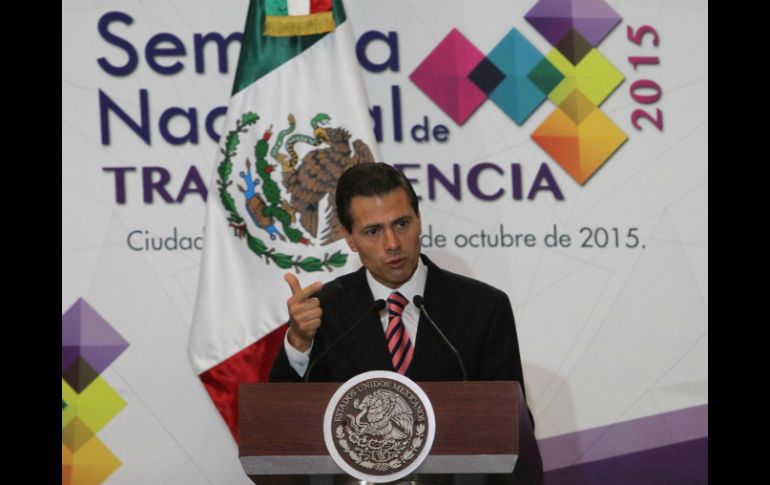 Peña Nieto afirma que en los últimos años se ha hecho camino para que México sea más libre y transparente. NTX / C. Pereda