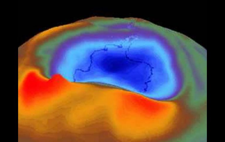 La media calculada durante treinta días del agujero de ozono ha de 26.9 millones de kilómetros cuadrados. ESPECIAL / wmo.int