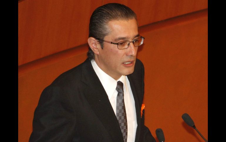 Alejandro Gómez Sánchez durante su participación en el Senado. SUN / A. Salinas