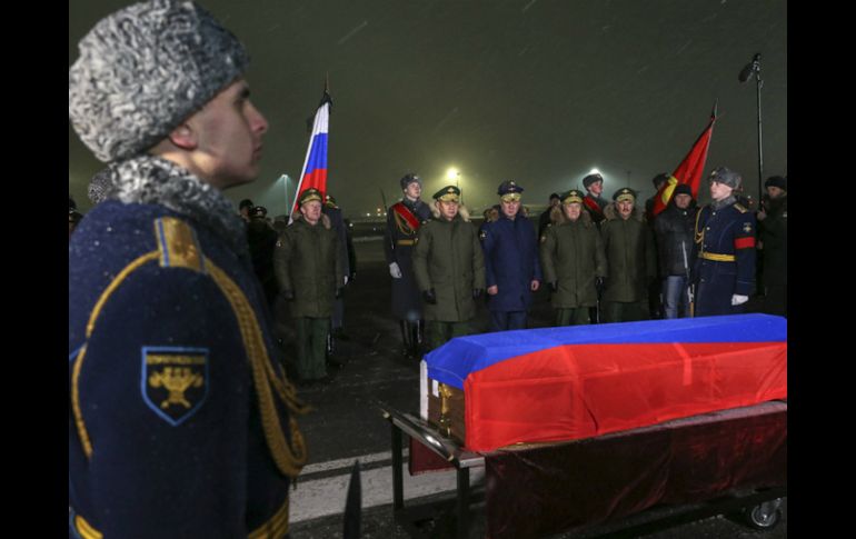 Rusia recibió el cadáver del piloto del caza derribado en Turquía. AFP / V. Savitsky