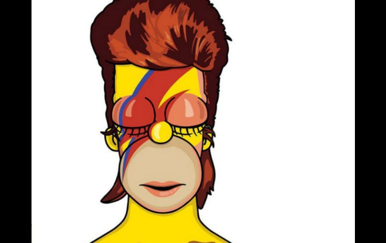 'Homero Simpson' recrea una de las imágenes más icónicas de David Bowie. INSTAGRAM / animationonfox
