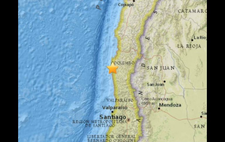 El temblor de mediana magnitud, se registró a las 21:34 horas. ESPECIAL / earthquake.usgs.gov