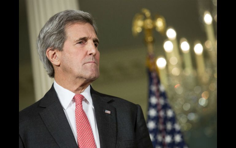 John Kerry tras una reunión con el Consejo Nacional de Seguridad en el Departamento de Estado en Washington. EFE / D. Angerer