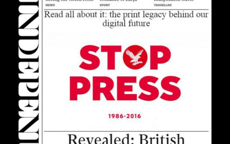 The Independent es el primer gran diario nacional británico que da el paso hacia la edición 100 por ciento digital. TWITTER / @Independent