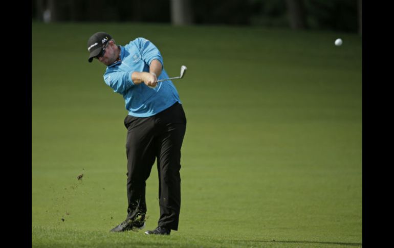 El golfista norteamericano Steve Wheatcroft en su ronda de ayer en el Wells Fargo Championship. AP / C. Burton