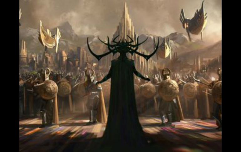 Los productores difunden el primer afiche oficial del film, donde se observa de espaldas a Hela ante un ejército de guerreros. TWITTER / @Marvel