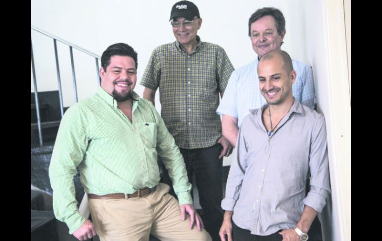 Participantes. De izquierda a derecha, Ricardo Calderón, Gustavo Orozco (de gorra), Santiago Cumplido y Andrés Haro. EL INFORMADOR /
