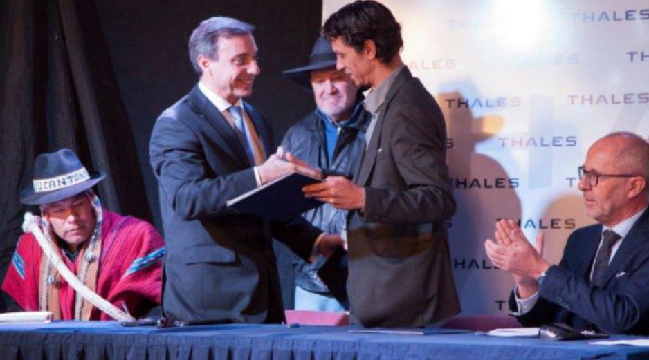 Para la construcción del nuevo museo se firma un convenio de colaboración entre Bolívia y la empresa tecnológica francesa Thales. TWITTER / @thalesgroup