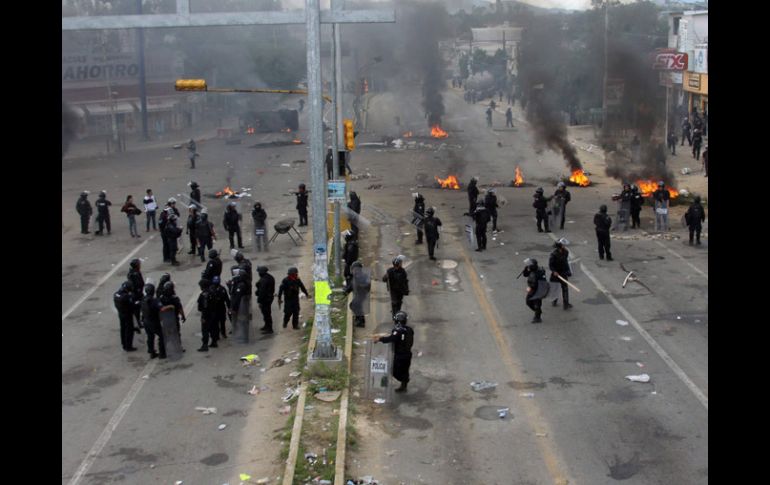 Las fuerzas federales sufrieron varias bajas en las manifestaciones del pasado domingo en Nochixtlán. AFP / P.Castellanos
