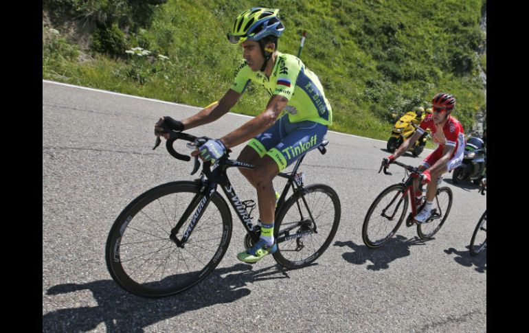 En esta edición la suerte no ha estado de su lado. Contador perdió tiempo en tres de las ocho primeras etapas del Tour. AP / C. Ena