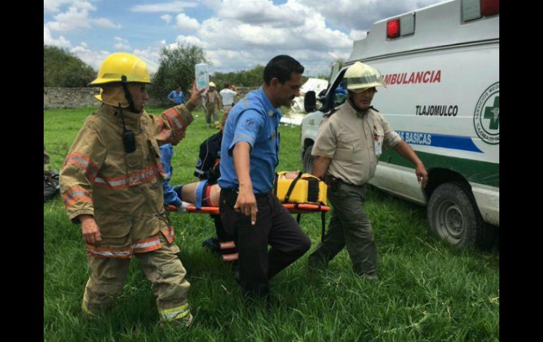 El herido grave fue trasladado por el helicóptero Zeus a recibir atención médica. TWITTER / @PoliciaGDL