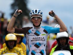 El ciclista local consigue su primera victoria en el Tour de Francia. AFP / L. Bonaventure