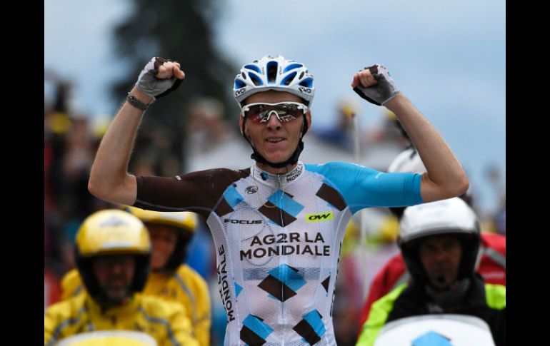 El ciclista local consigue su primera victoria en el Tour de Francia. AFP / L. Bonaventure
