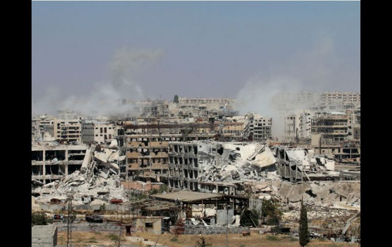 Pobladores avistaron columnas de humo saliendo de la ciudad de Qameshli. AFP /  G. Ourfalian