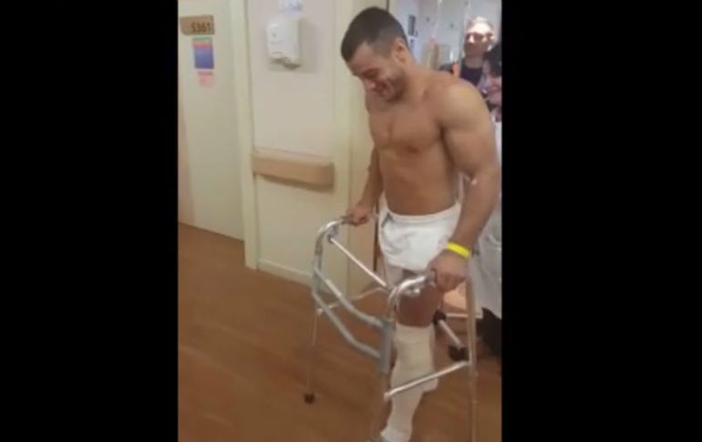 El gimnasta de 26 años comparte en su cuenta de Facebook un video donde se ve que empieza a recuperarse. FACEBOOK / Samir Aït Said