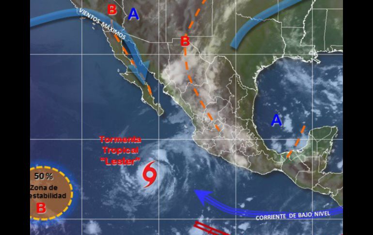 El fenómeno natural se localiza al sur-suroeste de la península de Baja California y trae consigo lluvias intensas. TWITTER / @conagua_clima