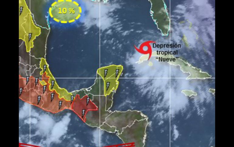 A las 07:00 horas, el fenómeno climático se ubicó a 260 kilómetros al norte de Cabo Catoche, Quintana Roo. ESPECIAL / smn.conagua.gob.mx