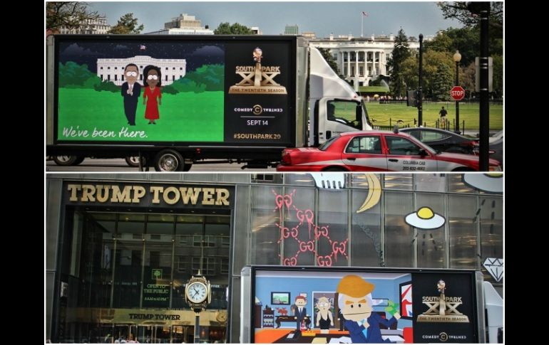 En la imagen se puede ver uno de los camiones afuera de la Casa Blanca y en la Torre Trump. ESPECIAL / www.hollywoodreporter.com