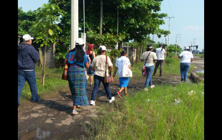 Las mujeres salieron de San Cristóbal de las Casas acompañadas de representantes de la CNDH. TWITTER / @MMMesoamericano