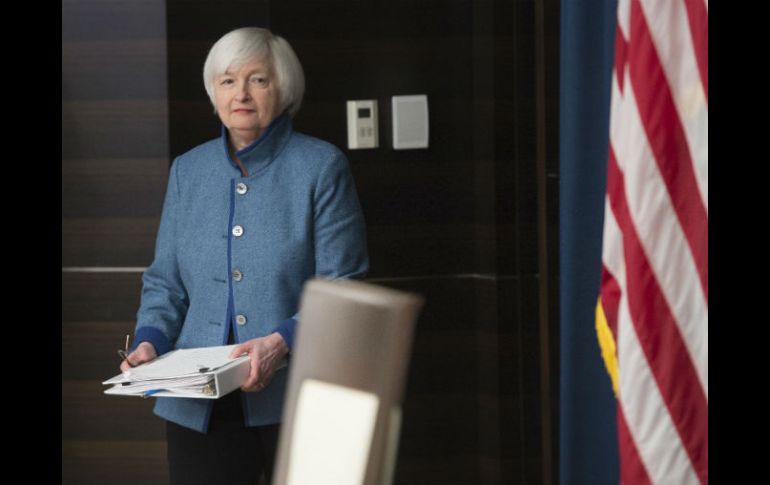 Janet Yellen, presidenta de la Fed. En el próximo año se contemplan tres subidas de tipos de interés. AFP / S. Loeb