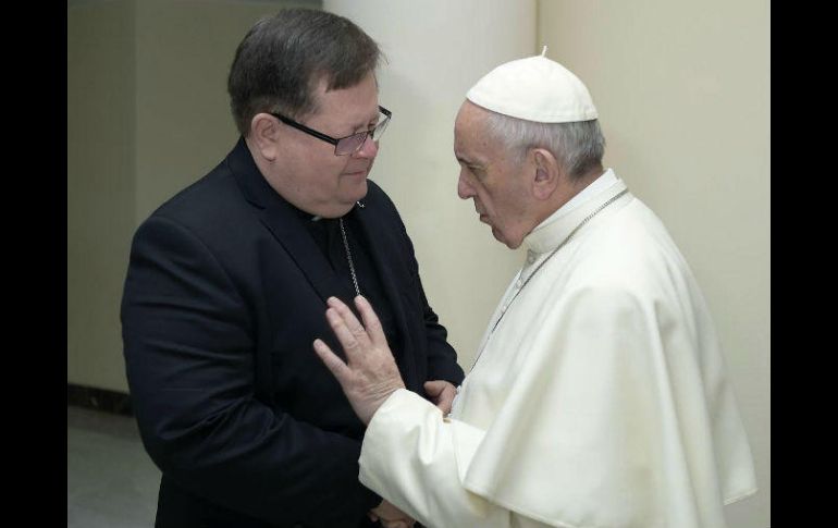 Encuentro entre el Papa Francisco y el cardenal y arzobispo de Quebec Gérald Cyprien LaCroix. EFE /