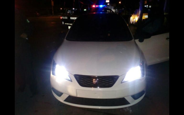 El chofer de Uber manejaba un vehículo Seat Ibiza, modelo 2013, color blanco. ESPECIAL / Policía de Tlaquepaque