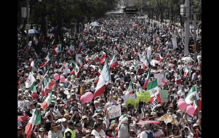 La manifestación más multitudinaria fue en Ciudad de México, con una asistencia de unas 20 mil personas. SUN / A. Acosta