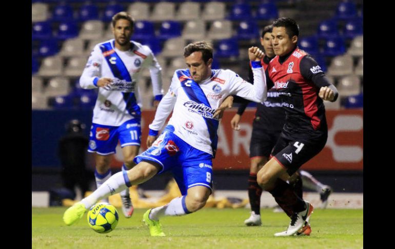 Jerónimo Amione dio la victoria al Puebla con un gol al minuto 16. NTX / C. Pacheco