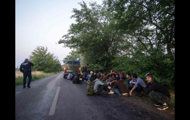 Migrantes en la frontera entre Serbia y Hungría. AFP /