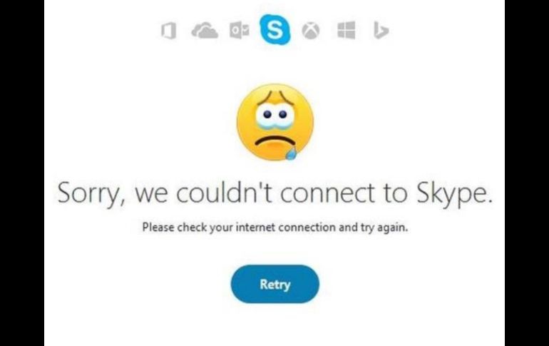 En Skype se informa que se trabaja para resolver el problema de conexión. ESPECIAL /