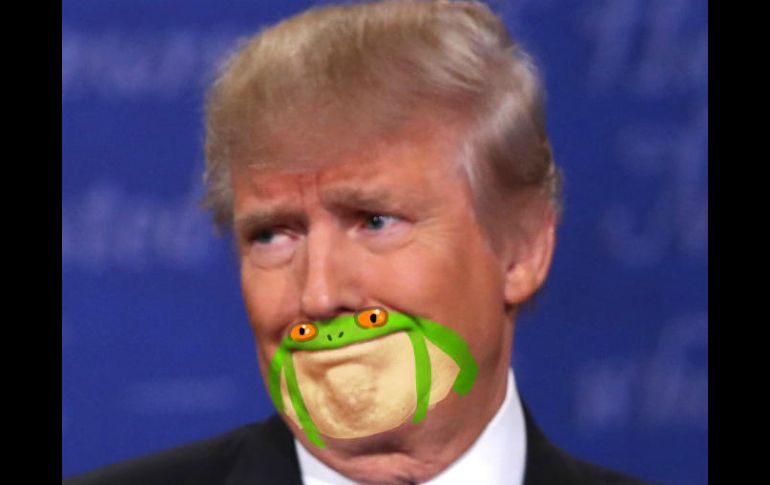 Internautas comenzaron a hacer sus propias imágenes, y hasta Gifs sobre la boca de Trump convertida en rana. TWITTER / ‏@sirmitchell