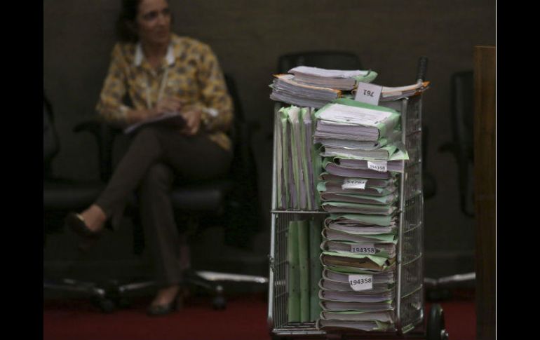 Expedientes del juicio donde se discute si la campaña de 2014 estuvo financiada de manera ilegal. AP / E. Peres
