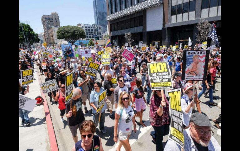 La marcha en Los Ángeles fue la más numerosa de las convocadas, con cerca de 10 mil participantes. AFP / R. Chiu