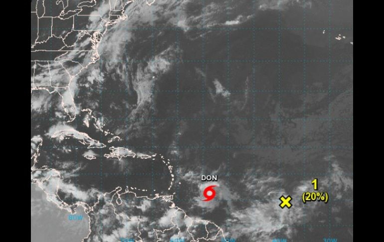 Es la segunda ocasión que una tormenta tropical en el Atlántico lleva el nombre de 'Don'. ESPECIAL / www.nhc.noaa.gov
