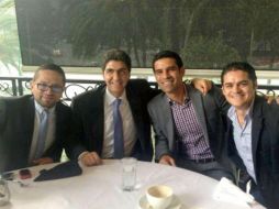 Víctor Silva, Ernesto Nemer, Rafael Márquez y Mauricio Herrera, en una reunión del 2013. TWITTER /