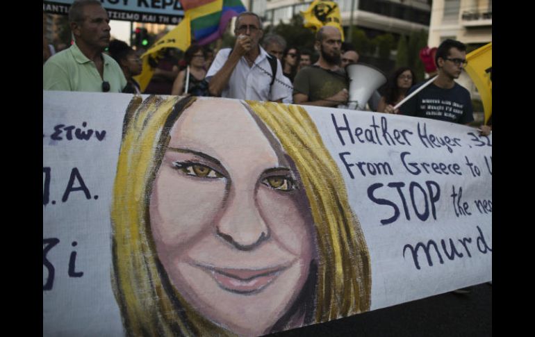 Heather Heyer murió cuando un simpatizante neonazi la atropelló con su auto durante una manifestación. AP / P. Giannakouris