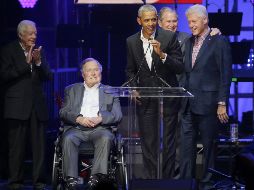 La última vez que los cinco estuvieron juntos fue en 2013, en la ceremonia de inauguración de la biblioteca presidencial de George W. Bush en Dallas. AP / LM. Otero