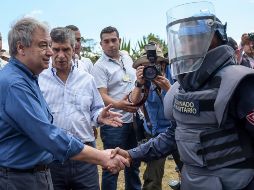 El secretario general de la ONU, Antonio Guterres, exhorta al gobierno y a los rebeldes a acordar un nuevo alto al fuego. AFP / R. Arboleda
