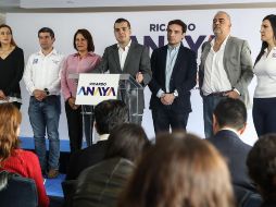 Integrantes de la coalición Por México al Frente en conferencia de prensa. SUN / G. Espinosa