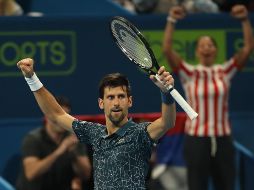 Novak Djokovic celebra tras derrotar ayer al georgiano Nikoloz Basilashvili. AFP/K. Jaafar