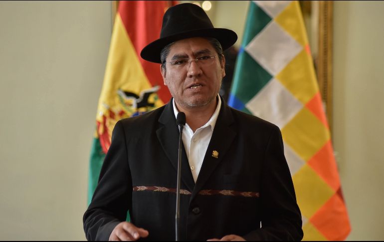 El ministro de Exteriores boliviano, Diego Pary, ofrece una rueda de prensa. Pary indico que Bolivia entregó este lunes la presidencia protempore de la Unasur a Brasil. EFE/M. Alipaz