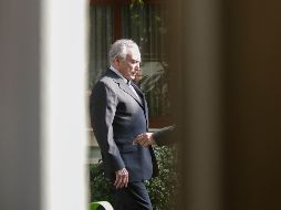 El ex presidente de Brasil, Michel Temer, sale de su casa para regresar a prisión, en Sao Paulo. EFE/F. Bizerra