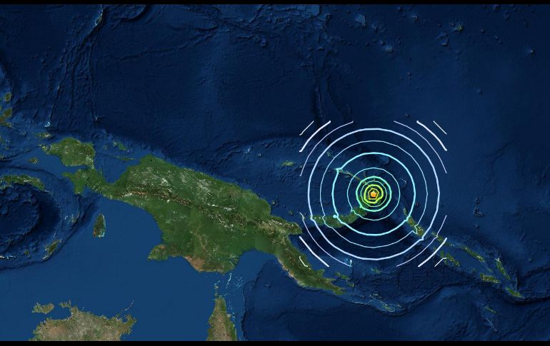 Tras el fenómeno, se emitió una alerta de peligro de tsunami en varios puntos de las costas del país y las Islas Salomón. ESPECIAL / earthquake.usgs.gov
