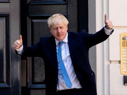Boris Johnson a su llegada este martes a la sede del Partido Conservador en Londres. AFP/L. Neal