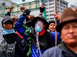 Indígenas se manifiestan este jueves en Quito. AFP/M. Bernetti